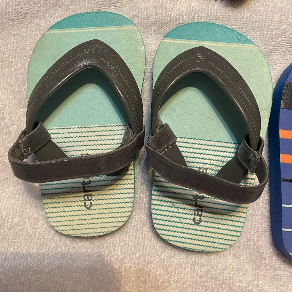Carter's Baby Flip Flops - Navy, Teal, and Orange